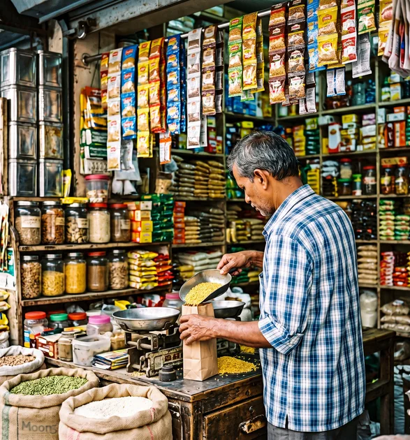 Kirana shop counter